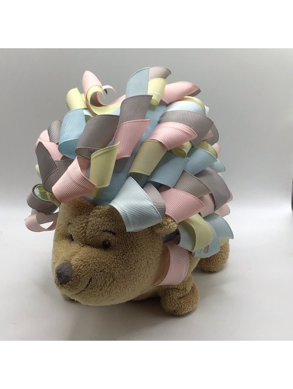 Baby Ganz 8" Roly Poly Ribbon Hedgehog Rattle Baby Toy Stuffed Animal Plush
